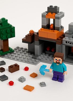 Конструктор minecraft шахта с скамейкой и скелетом игрушечный набор майнкрафт