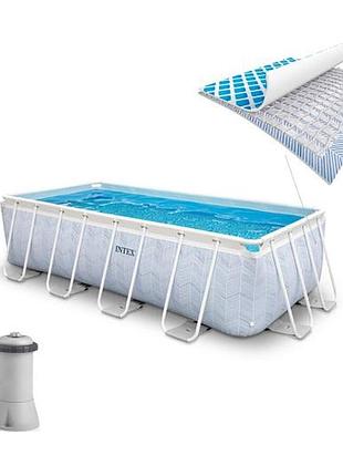 Каркасний басейн intex 26780 розміром 400×200×100 см з фільтром для очищення води, для дітей від 6 років