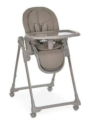 Стульчик для кормления el camino crystal me 1037 nude taupe со съемным столиком, 5-точечными ремнями безопасности