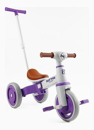 Триколісний велосипед best trike lb-10571, рама з нейлону, передні колеса 10``, задні 8``, батьківська ручка, в коробці