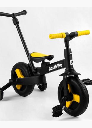 Триколісний велосипед-трансформер best trike 58195 3в1: беговел, велосипед і коляска з ручкою для дітей 2–4 років