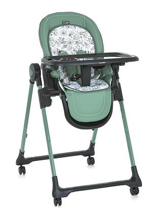 Стульчик для кормления el camino me 1037-b crystal green с регулируемой спинкой, съемным столиком и ремнями безопасности