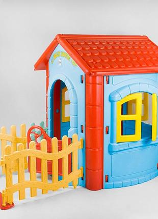 Игровой домик pilsan magic house 06-194 синий с красным, для детей от 1 до 7 лет с ограждением