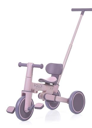 Дитячий триколісний велосипед el camino me 1202 foldi lavender 3в1 з батьківською ручкою, 18 міс–5 років