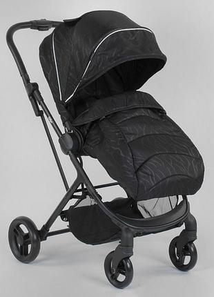 Дитяча прогулянкова коляска joy liliya 61755 чорна, 8.9 кг, з амортизацією та перекидною ручкою, від 6 місяців
