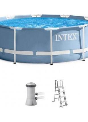 Каркасный бассейн intex 26718 366x122 см, 10685 л, с фильтр-насосом и лестницей, в коробке