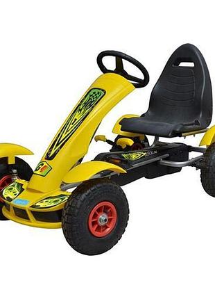 Детский картинг bambi m 1450-6, арт. 1450-6, металлическая рама, надувные колеса 25 см, нагрузка до 50 кг