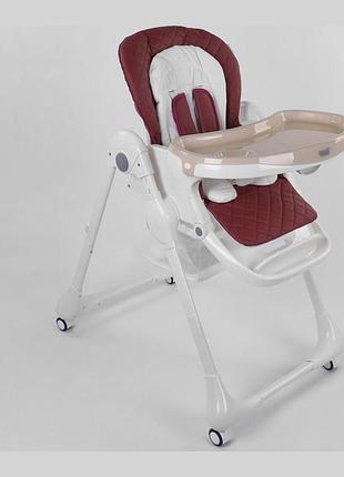 Стільчик для годування joy toti w-22019 з 5-точковими ременями безпеки, знімним столиком і підносом від 6 міс до 3 років