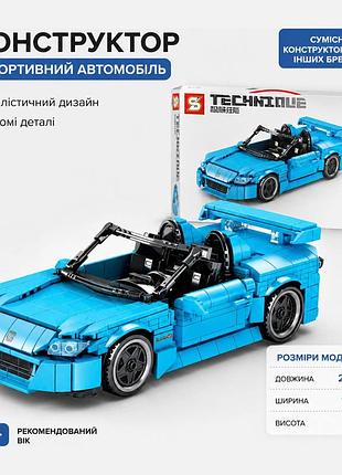 Конструктор машина 8307 инерционная, 792 детали, 23 см, пластик, игрушечный набор для детей, в коробке
