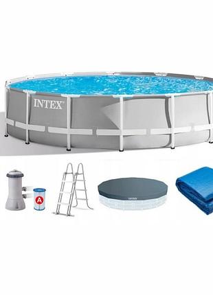 Каркасний басейн intex 26726 круглий 457×122 см, об'єм 16805 л, пвх, насос-фільтр 3785 л/год