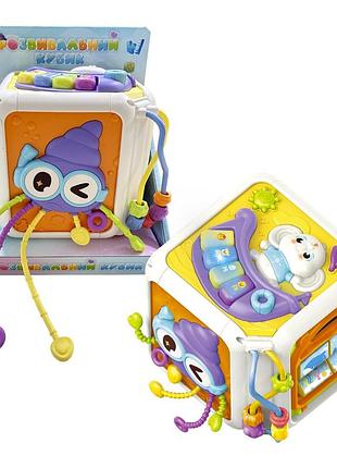 Розвивальний кубик wtoys 48719, 2 види, озвучування українською, підсвічування, казки, пісні, сортер, лабіринт