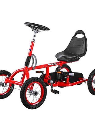 Детский карт bambi m 1697-3-2 для детей с надувными колёсами, регулируемым рулём и сиденьем, китай