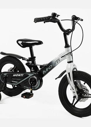 Дитячий велосипед corso monti mt-14231 14 дюймів магнієва рама литі диски дискові гальма для дітей 3-4 років