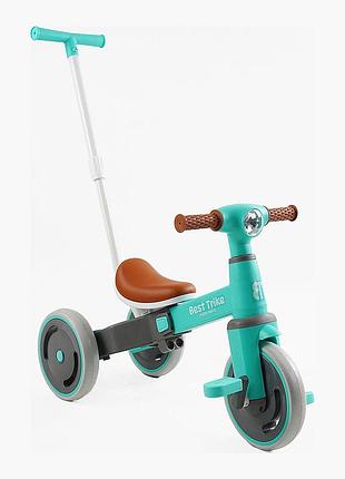 Триколісний велосипед best trike lb-10360 з батьківською ручкою, рама нейлон, колеса 10'' та 8'', в коробці
