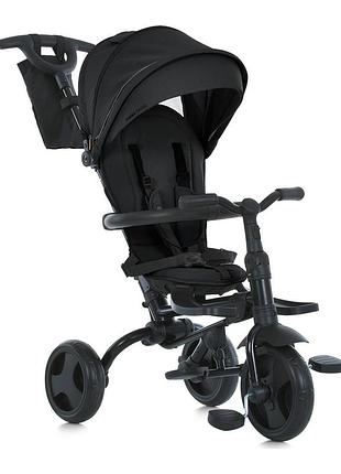 Триколісний велосипед з батьківською ручкою turbo trike mt 1055 black для дітей 12 міс – 5 років