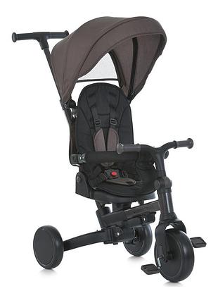 Триколісний велосипед turbo trike mt 1036 brown трансформер 4 в 1 з батьківською ручкою для дітей від 1 року до 5 років