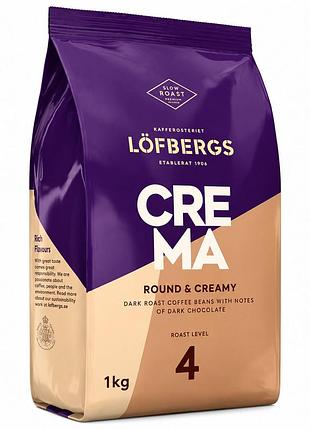 Кофе в зернах löfbergs crema 1 кг, арабика 70% / робуста 30%
