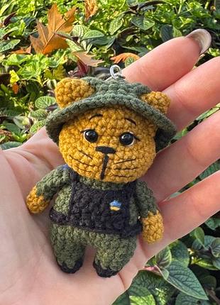 Игрушка мягкая вязаная "котик всу", игрушка брелок конь