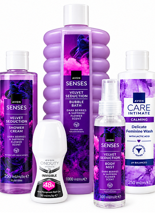 Набір avon senses velvet seduction та avon care intimate