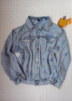 Стильная оверсайз джинсовая куртка h&amp;m divided из 100% хлопка (размер m / l)