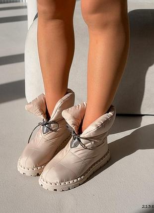 Бежевые женские ботинки зима 9