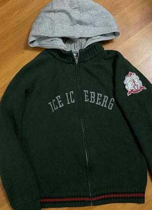 В’язана кофта-кардиган ice iceberg junior (оригінал, вовна)