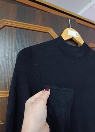 Стильное теплое вязаное черное платье гольф h&amp;m 3