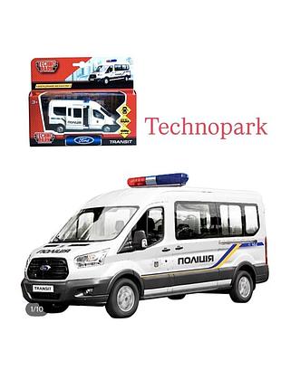Нова у коробці автомодель technopark  ford transit поліція інерційна (sb-18-18-р-wb,біла).