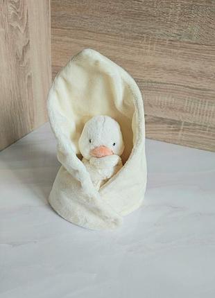 М'яка іграшка-пледик jellycat bashful duckling soother бежевий
