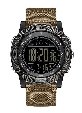 Чоловічий спортивний годинник sanda 6391 nylon brown з електронним циферблатом та захистом 5 atm