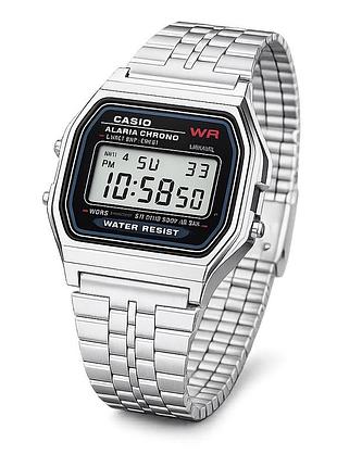Мужские часы casio a159wa-n1 casio original с электронным циферблатом и стальным браслетом