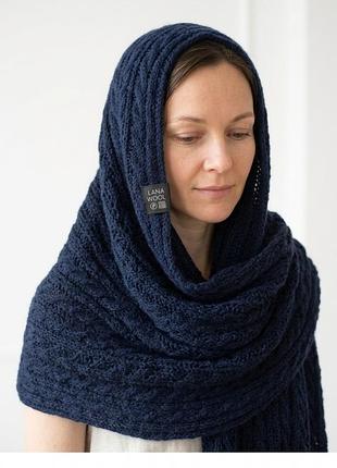 Теплый вязаный шарф из 100% натуральной шерсти (unisex)