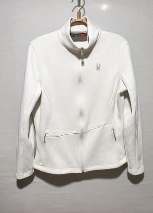 Белая флисовая вязаная кофта zip spyder core sweater endure на полную молнию xl