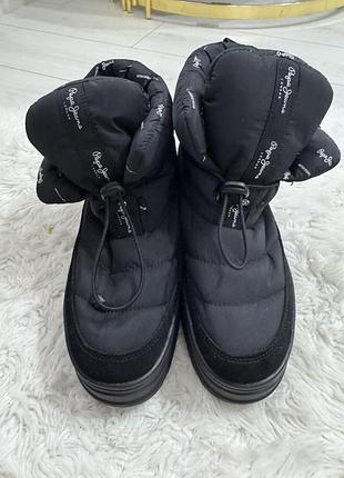 Чоботи жіночі pepe jeans зимові дутики чорні
