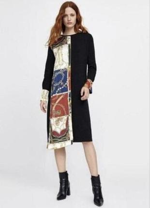 Платье миди с шарфом zara