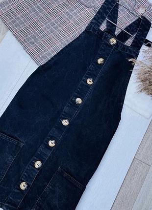 Джинсова сукня denim co s коротке плаття комбінезон коротке сукня на ґудзиках плаття сарафан