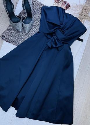 Нова вечірня сукня h&m m атласна сукня кльош коротке святкове плаття з бантом