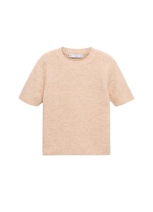 Джемпер жіночий mango бежевий з коротким рукавом