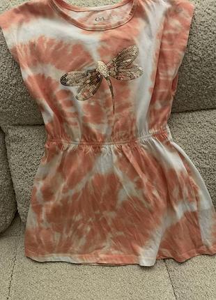 Сукня для дівчинки c&a помаранчева з білим 3