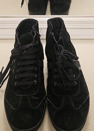 Чоловічі кеди calvin klein jeans sloan oiled замшеві високі чорні 44 розмір