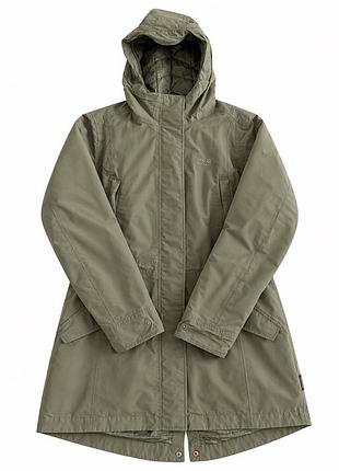 Жіноча парка jack wolfskin microguard wool blend кольору хакі