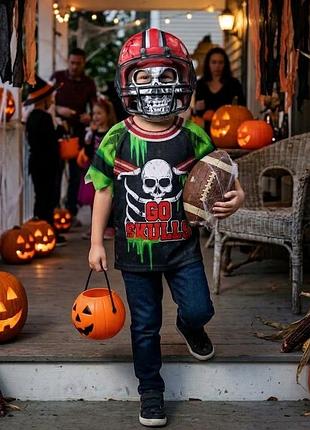 Новий костюм карнавальний на хелловін гелловін halloween скелет скелета футболіст регбі воротар зомбі перевертень монстр зомби для хлопчика 5-6 років