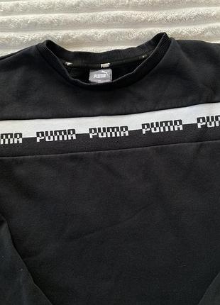 Світшот чоловічий puma чорний з білою смугою