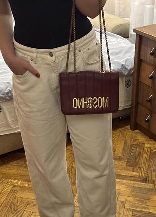 Сумка moschino для жінок, бордова