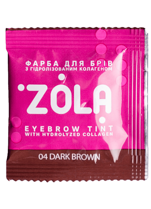 Фарба для брів з колагеном zola eyebrow tint with collagen 04 dark brown 5 мл темно-коричнева