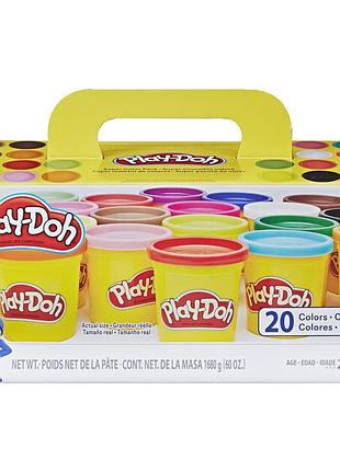 Play-doh набір пластиліну 20 баночок super color 20 pack