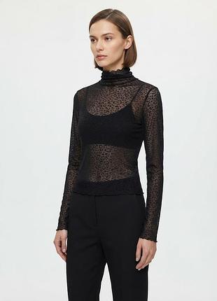 Водолазка сітка з анімалістичним принтом h&m розмір s-m