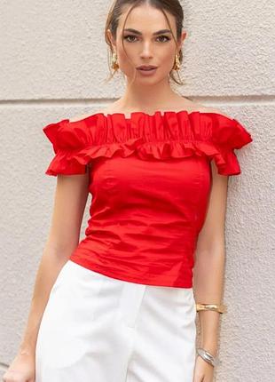 Яркий летний топ с открытыми плечами papaya (matalan) - 100% хлопок!