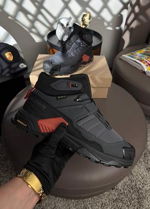 Мужские кроссовки salomon x ultra 4 mid fur grey black orange