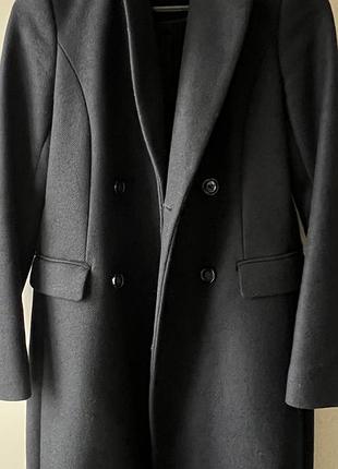 Жіноче пальто massimo dutti вовняне чорне 36 розмір